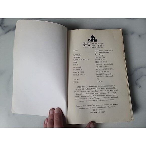 The Gathering Storm By Robin Bridges Advance Reader's Copy - Picture 2 of 10